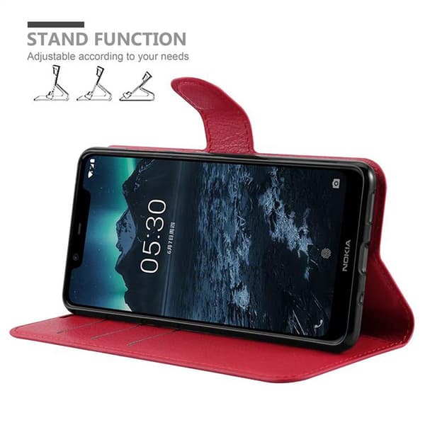 Nokia 5.1 Plånboksfodral Fodral Skal Case med magnetisk stängning, ståfunktion och kortplats