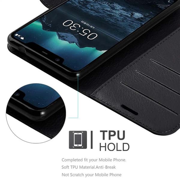 Nokia 5.1 Plånboksfodral Fodral Skal Case med magnetisk stängning, ståfunktion och kortplats