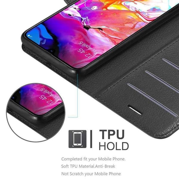Deksel til Samsung Galaxy A70 / A70s Lommebokdeksel med magnetisk lukking, stativfunksjon og kortlomme