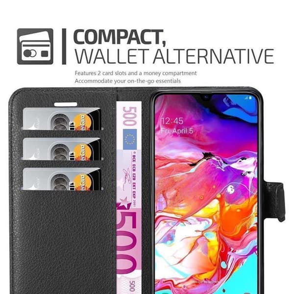 Deksel til Samsung Galaxy A70 / A70s Lommebokdeksel med magnetisk lukking, stativfunksjon og kortlomme