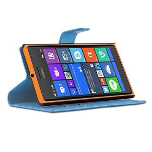 Nokia Lumia 730 Suojakotelo Lompakkokotelo Matkapuhelinkotelo Suojakuori jossa magneettisuljenta, jalusta-toiminto ja korttitasku