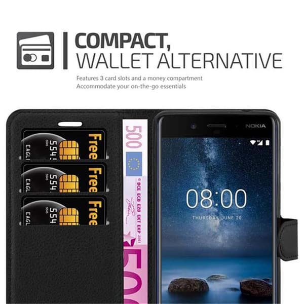 Nokia 8 2017 Plånboksfodral Fodral Skal Case med magnetisk stängning, ståfunktion och kortplats