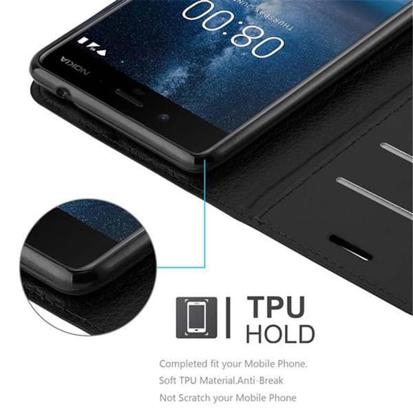Nokia 8 2017 Plånboksfodral Fodral Skal Case med magnetisk stängning, ståfunktion och kortplats