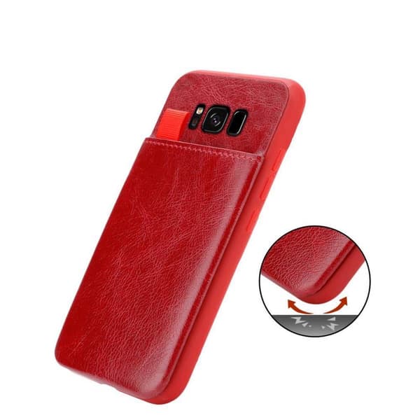 Deksel til Samsung Galaxy S8 PLUS Etui i TPU-silikon og kunstskinn, med rom og uttrekkbare kortplasser
