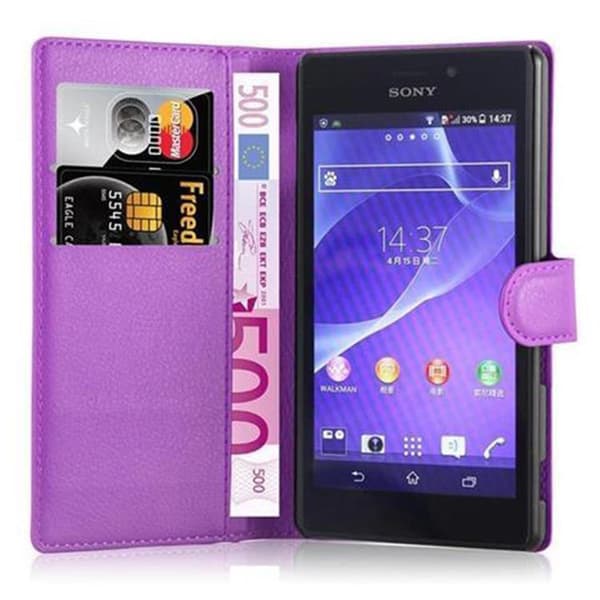 Sony Xperia M2 / M2 AQUA Suojakotelo Lompakkokotelo Matkapuhelinkotelo Suojakuori jossa magneettisuljenta, jalusta-toiminto ja korttitasku