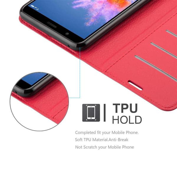 Honor 7X Suojakotelo Lompakkokotelo Matkapuhelinkotelo Suojakuori jossa magneettisuljenta, jalusta-toiminto ja korttitasku