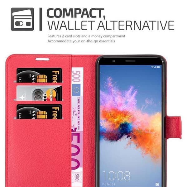 Honor 7X Suojakotelo Lompakkokotelo Matkapuhelinkotelo Suojakuori jossa magneettisuljenta, jalusta-toiminto ja korttitasku