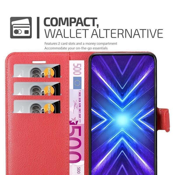 Honor 9X Suojakotelo Lompakkokotelo Matkapuhelinkotelo Suojakuori jossa magneettisuljenta, jalusta-toiminto ja korttitasku