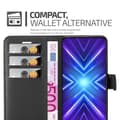 Pikkukuva 4 / 8: Honor 9X Suojakotelo Lompakkokotelo Matkapuhelinkotelo Suojakuori jossa magneettisuljenta, jalusta-toiminto ja korttitasku