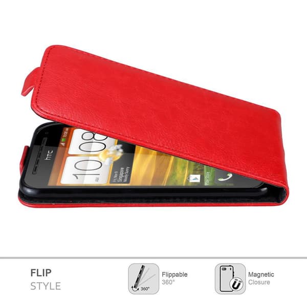 HTC ONE SV Pungetui Flip Cover (Rød)