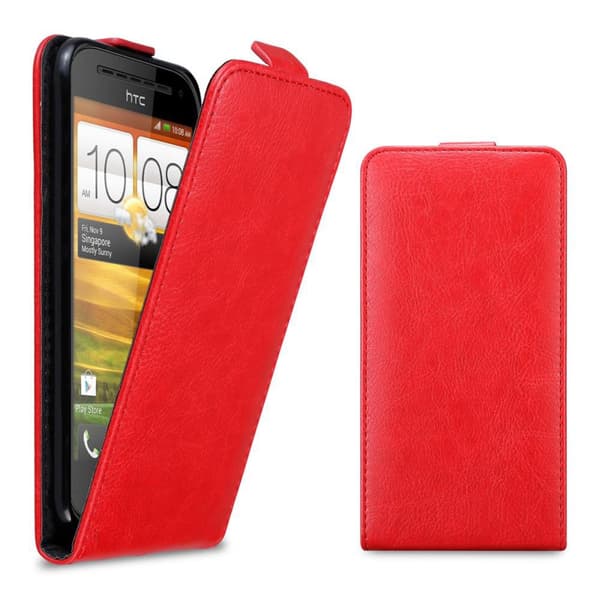 HTC ONE SV Pungetui Flip Cover (Rød)