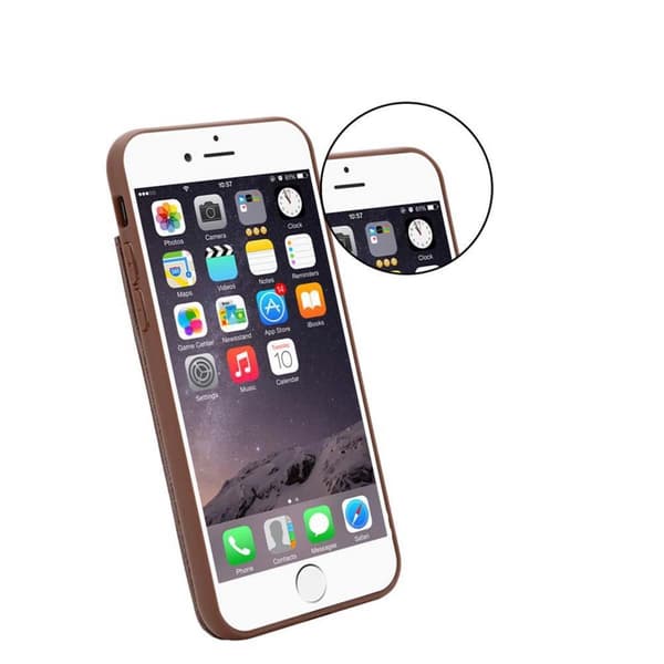 iPhone 6 / 6S Fodral Skal av TPU-silikon och konstläder Mobilskydd med fack och utdragbara kortplatser