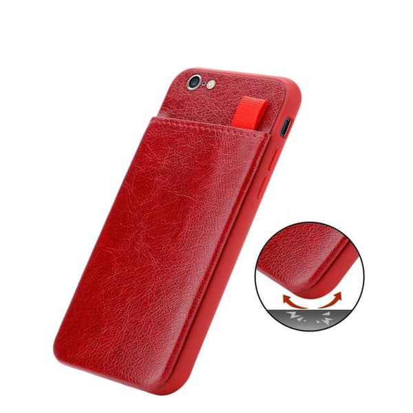 iPhone 6 / 6S Fodral Skal av TPU-silikon och konstläder Mobilskydd med fack och utdragbara kortplatser