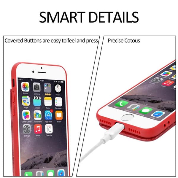 iPhone 6 / 6S Fodral Skal av TPU-silikon och konstläder Mobilskydd med fack och utdragbara kortplatser