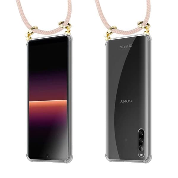 Deksel med kedja for Sony Xperia L4 Case med gullringer, ledningsstropp og avtakbart etui