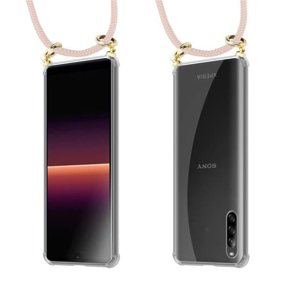 Deksel med kedja for Sony Xperia L4 Case med gullringer, ledningsstropp og avtakbart etui