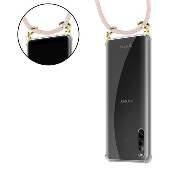 Deksel med kedja for Sony Xperia L4 Case med gullringer, ledningsstropp og avtakbart etui