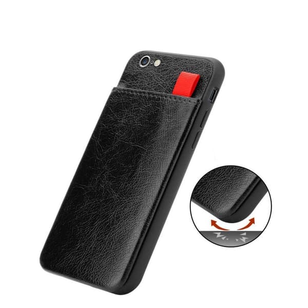 Deksel til iPhone 6 PLUS / 6S PLUS Etui i TPU-silikon og kunstskinn, med rom og uttrekkbare kortplasser