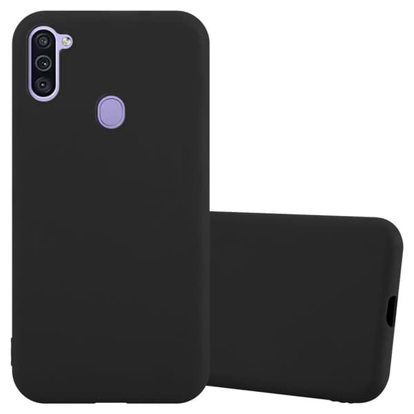 Samsung Galaxy A11 / M11 Skal Fodral Case Cover Mobilskydd av flexibelt TPU-silikon CANDY SVART