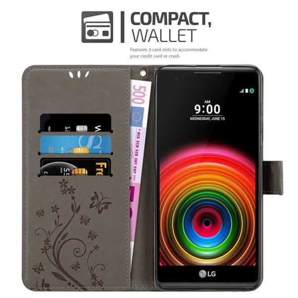 LG X POWER Pungetui Cover Blomster ()