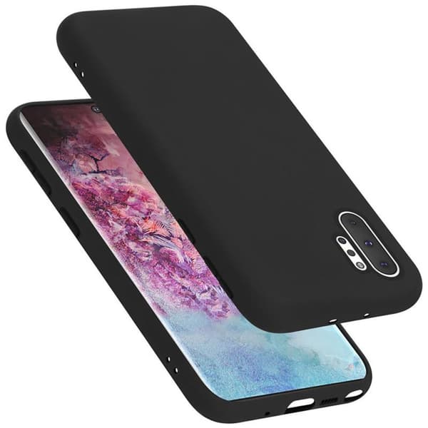 Samsung Galaxy NOTE 10 PLUS Skal Fodral av flexibelt TPU-silikon Case Cover LIQUID SVART
