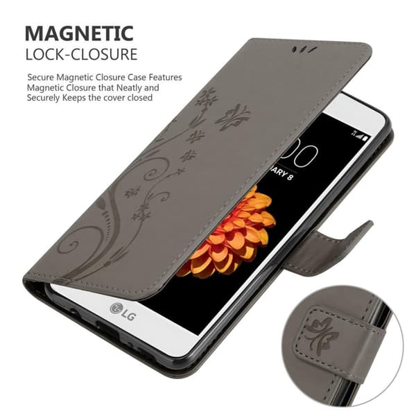 LG K7 2016 Suojakotelo Suojakuori Lompakkokotelo Matkapuhelinkotelo Kukat jossa on magneettisuljenta, jalusta-toiminto ja korttipaikat