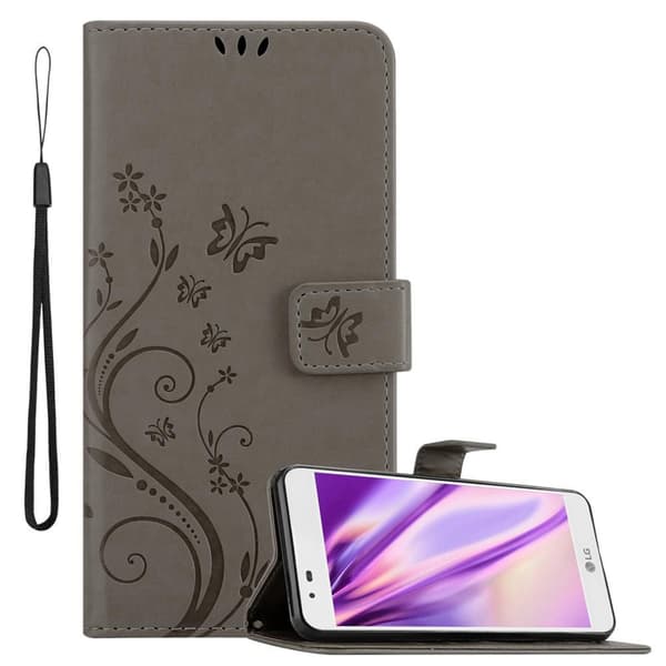 LG K7 2016 Suojakotelo Suojakuori Lompakkokotelo Matkapuhelinkotelo Kukat jossa on magneettisuljenta, jalusta-toiminto ja korttipaikat