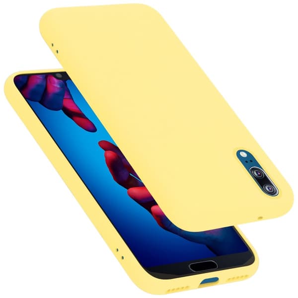 Huawei P20 Suojakotelo Suojakuori valmistettu joustavasta TPU-silikonista LIQUID KELTAINEN