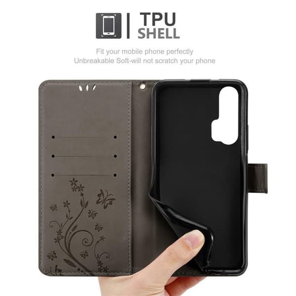 Honor 20 PRO Suojakotelo Suojakuori Lompakkokotelo Matkapuhelinkotelo Kukat jossa on magneettisuljenta, jalusta-toiminto ja korttipaikat