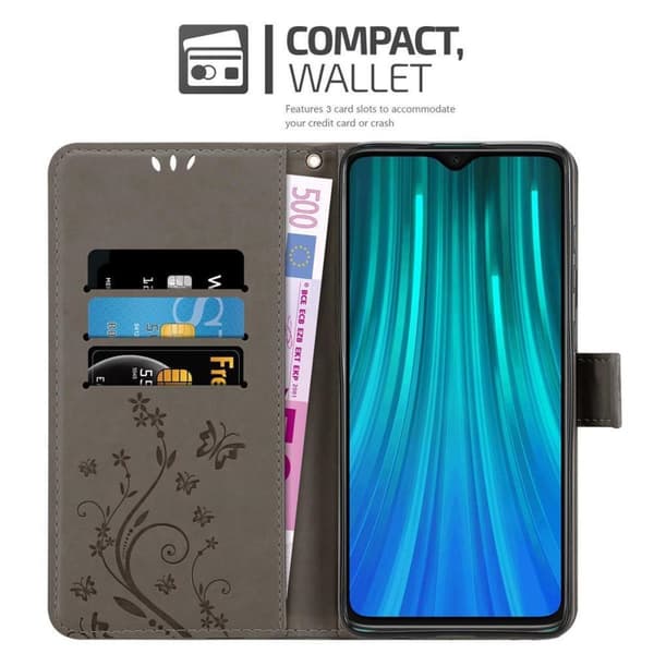 Xiaomi RedMi NOTE 8 PRO Suojakotelo Suojakuori Lompakkokotelo Matkapuhelinkotelo Kukat jossa on magneettisuljenta, jalusta-toiminto ja korttipaikat