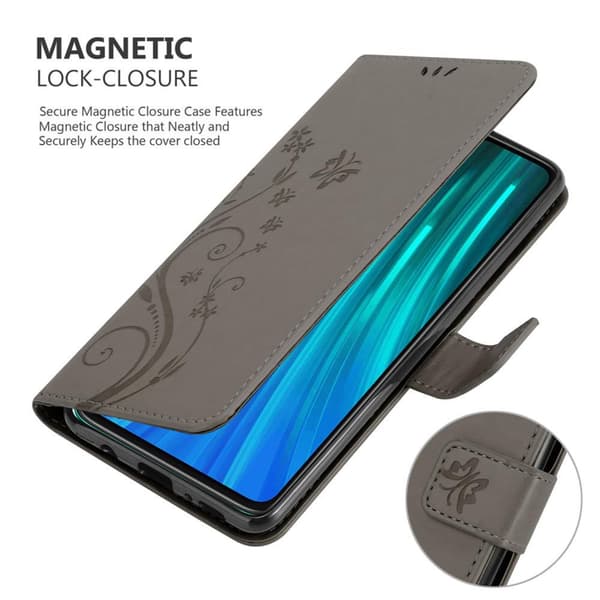 Xiaomi RedMi NOTE 8 PRO Suojakotelo Suojakuori Lompakkokotelo Matkapuhelinkotelo Kukat jossa on magneettisuljenta, jalusta-toiminto ja korttipaikat