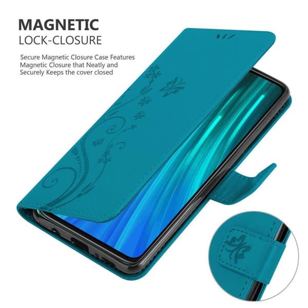 Xiaomi RedMi NOTE 8 PRO Suojakotelo Suojakuori Lompakkokotelo Matkapuhelinkotelo Kukat jossa on magneettisuljenta, jalusta-toiminto ja korttipaikat