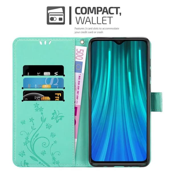 Xiaomi RedMi NOTE 8 PRO Suojakotelo Suojakuori Lompakkokotelo Matkapuhelinkotelo Kukat jossa on magneettisuljenta, jalusta-toiminto ja korttipaikat
