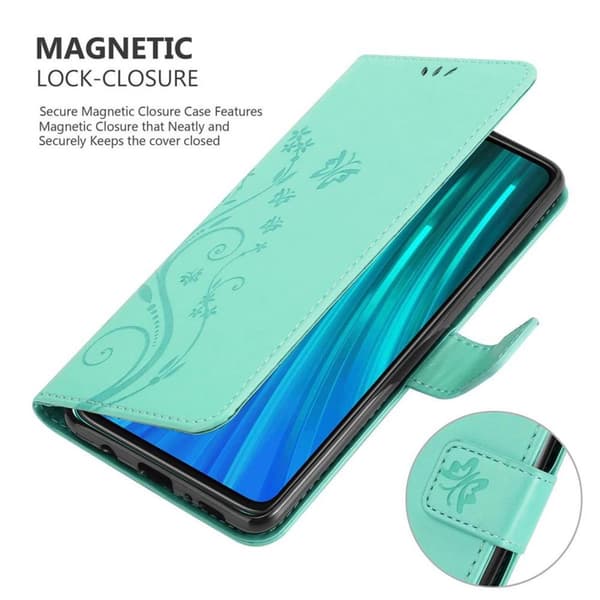 Xiaomi RedMi NOTE 8 PRO Suojakotelo Suojakuori Lompakkokotelo Matkapuhelinkotelo Kukat jossa on magneettisuljenta, jalusta-toiminto ja korttipaikat