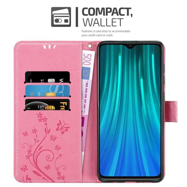 Xiaomi RedMi NOTE 8 PRO Suojakotelo Suojakuori Lompakkokotelo Matkapuhelinkotelo Kukat jossa on magneettisuljenta, jalusta-toiminto ja korttipaikat