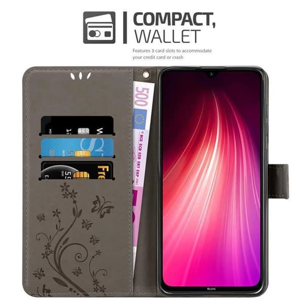 Xiaomi RedMi NOTE 8 Suojakotelo Suojakuori Lompakkokotelo Matkapuhelinkotelo Kukat jossa on magneettisuljenta, jalusta-toiminto ja korttipaikat