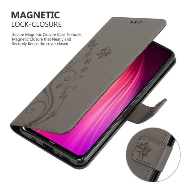 Xiaomi RedMi NOTE 8 Suojakotelo Suojakuori Lompakkokotelo Matkapuhelinkotelo Kukat jossa on magneettisuljenta, jalusta-toiminto ja korttipaikat