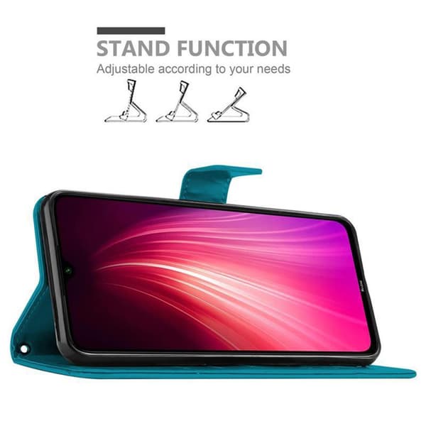 Xiaomi RedMi NOTE 8 Suojakotelo Suojakuori Lompakkokotelo Matkapuhelinkotelo Kukat jossa on magneettisuljenta, jalusta-toiminto ja korttipaikat