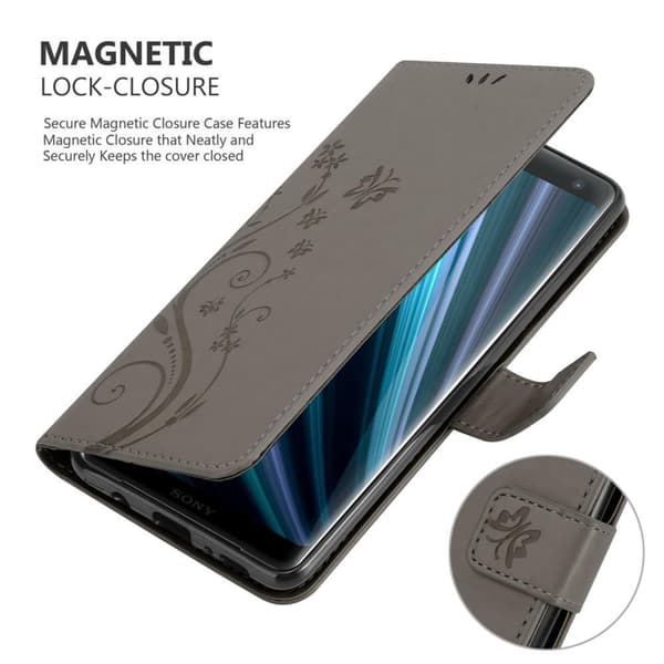 Sony Xperia XZ3 Suojakotelo Suojakuori Lompakkokotelo Matkapuhelinkotelo Kukat jossa on magneettisuljenta, jalusta-toiminto ja korttipaikat