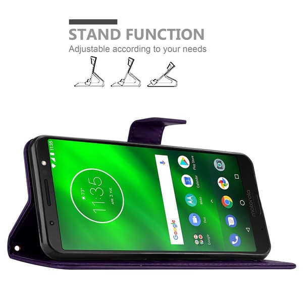 Deksel til Motorola MOTO G6 PLUS Lommebokdeksel i blomster design med magnetisk lukking, stativfunksjon og kortplasser