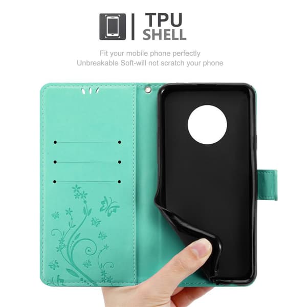 Motorola MOTO G6 PLUS Skal Fodral i blomdesign Mobilskydd Case Cover med magnetisk stängning, ståfunktion och kortplatser
