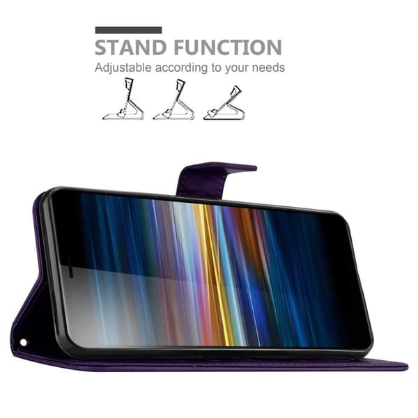 Sony Xperia L3 Skal Fodral i blomdesign Mobilskydd Case Cover med magnetisk stängning, ståfunktion och kortplatser