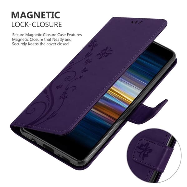 Sony Xperia L3 Skal Fodral i blomdesign Mobilskydd Case Cover med magnetisk stängning, ståfunktion och kortplatser