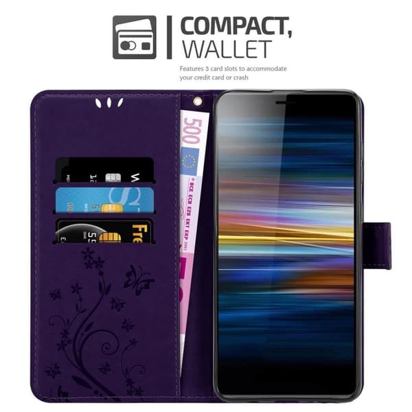 Sony Xperia L3 Skal Fodral i blomdesign Mobilskydd Case Cover med magnetisk stängning, ståfunktion och kortplatser