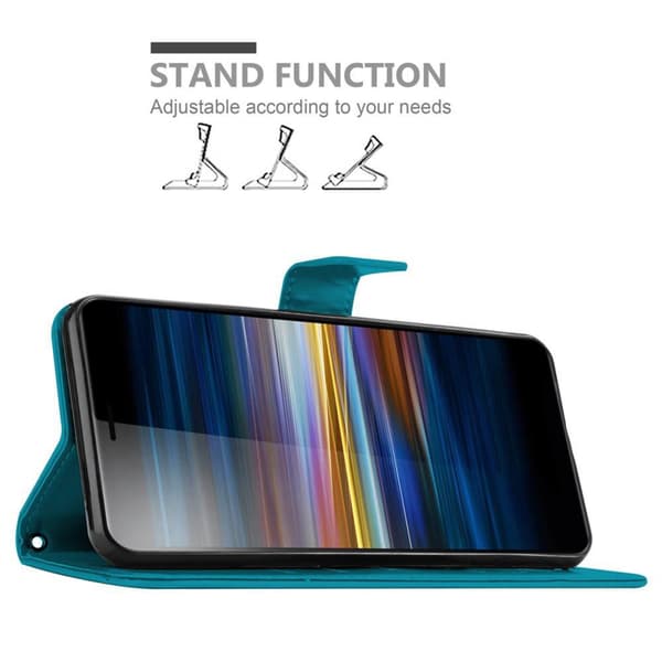 Sony Xperia L3 Skal Fodral i blomdesign Mobilskydd Case Cover med magnetisk stängning, ståfunktion och kortplatser