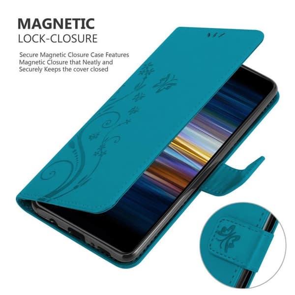 Sony Xperia L3 Skal Fodral i blomdesign Mobilskydd Case Cover med magnetisk stängning, ståfunktion och kortplatser