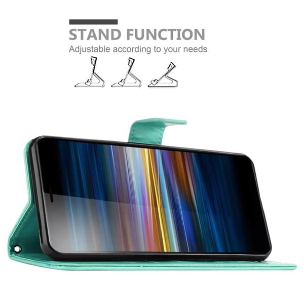 Sony Xperia L3 Skal Fodral i blomdesign Mobilskydd Case Cover med magnetisk stängning, ståfunktion och kortplatser