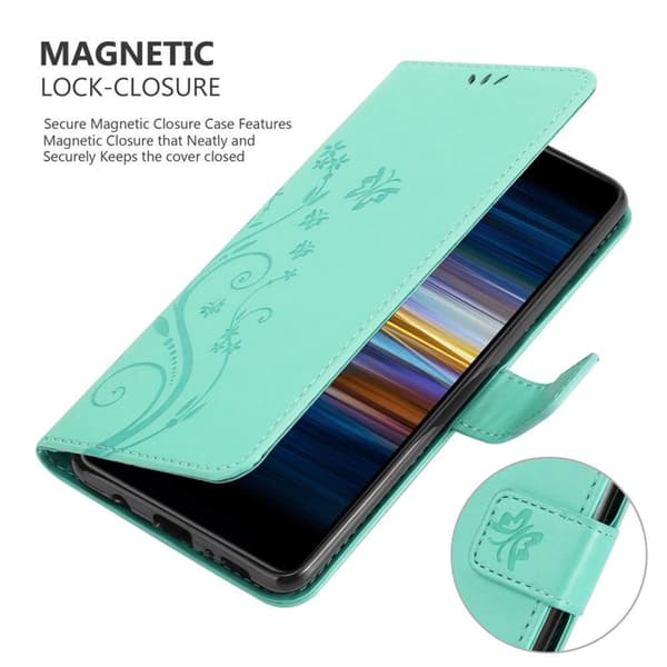 Sony Xperia L3 Skal Fodral i blomdesign Mobilskydd Case Cover med magnetisk stängning, ståfunktion och kortplatser