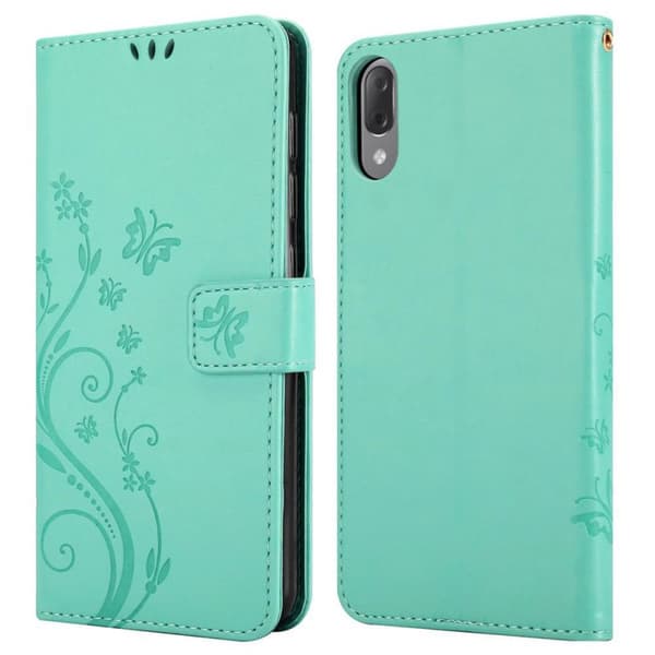 Sony Xperia L3 Skal Fodral i blomdesign Mobilskydd Case Cover med magnetisk stängning, ståfunktion och kortplatser