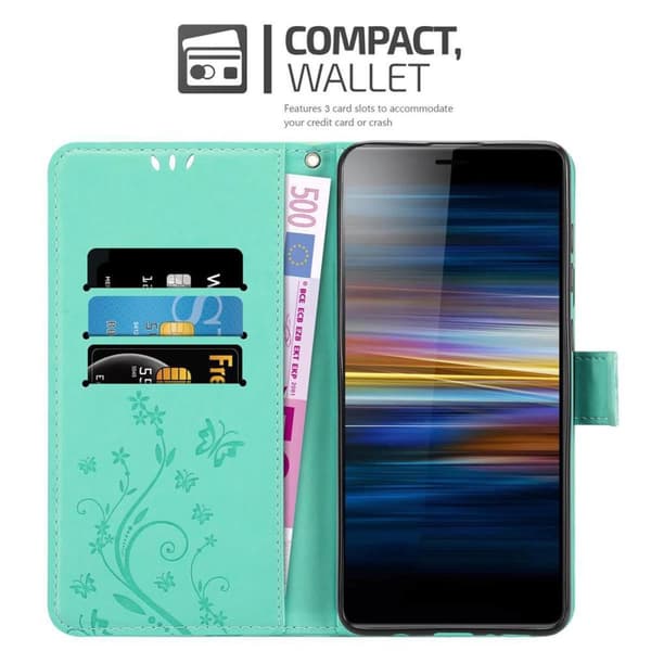 Sony Xperia L3 Skal Fodral i blomdesign Mobilskydd Case Cover med magnetisk stängning, ståfunktion och kortplatser